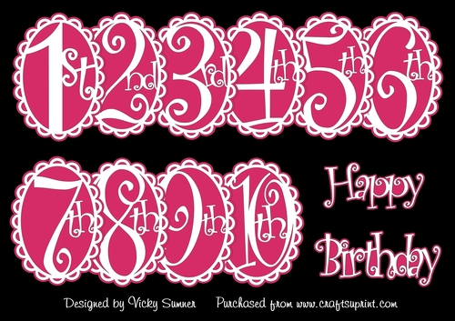 Female Ages 1-10 with Happy Birthday