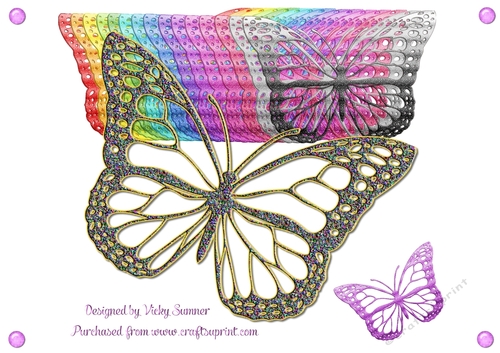 Glittered Butterflies Set of 15 plus a Jeweled One
