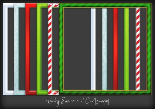 Christmas Square Frames set of 6