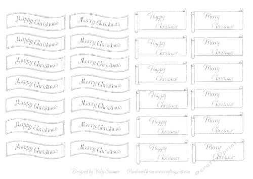 Christmas Banner Crumpled Dark Silver