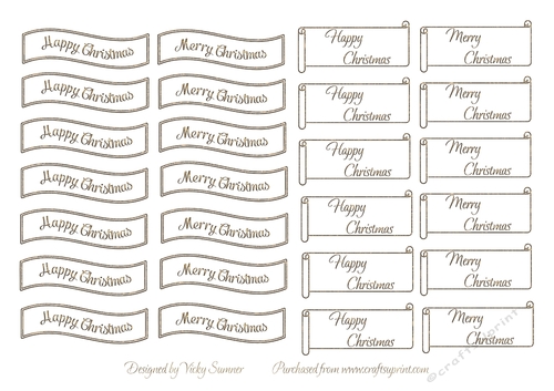 Christmas Banner Crumpled Gold Foil 