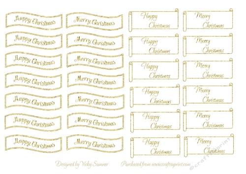 Christmas Banner Hammered Gold 