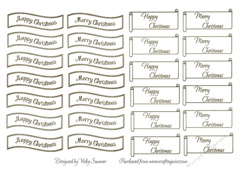 Christmas Banner Grunge Gold Tone