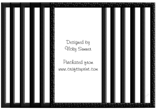 Black Textured Square Frames set of 6