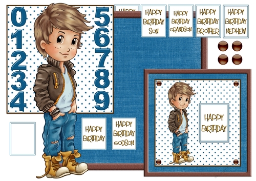 Boy Happy Birthday with Numbers