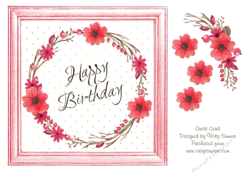 Happy Birthday Floral Frame