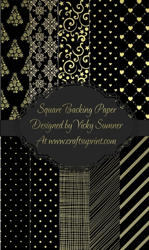 Black and Gold Square backing Paper