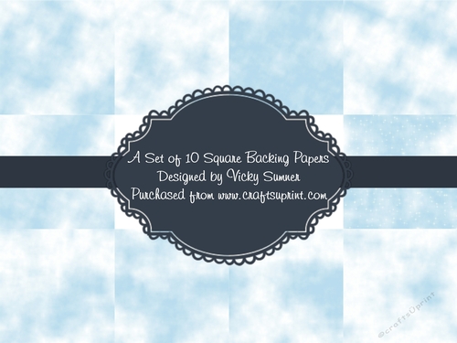Blue Sky and Clouds set of 10 Square Backgrounds
