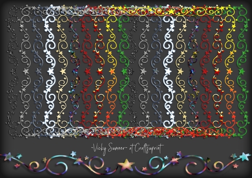 Star and Swirl Frames set of 10