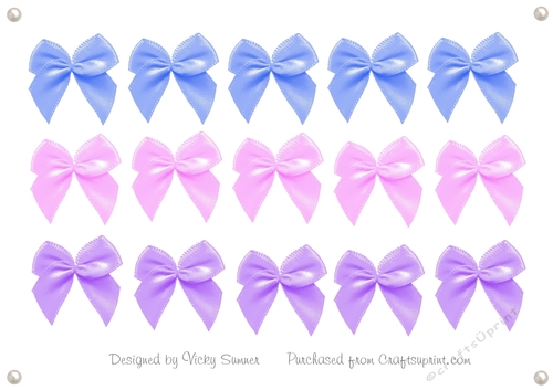 Pastel Fabric Look Bows