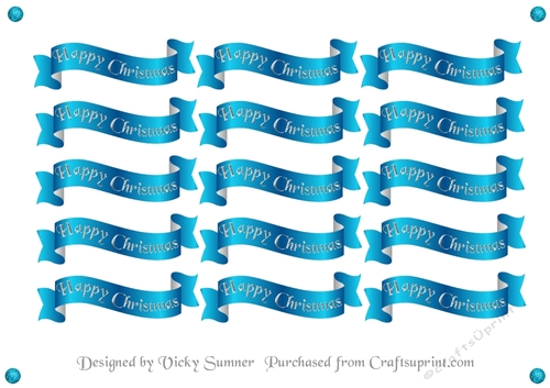 Blue and Silver Christmas Banner