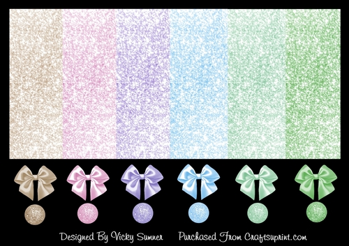 Pastel Glitter and Embelishments