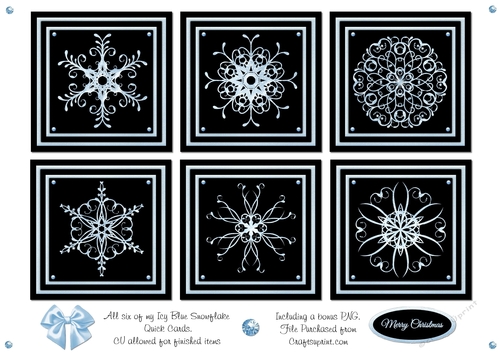 Icy Blue Snowflake set of 6