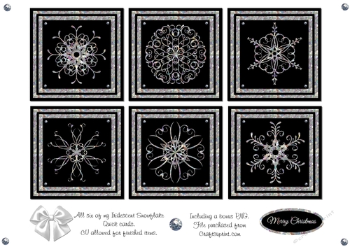 Iridescent Snowflake set of 6