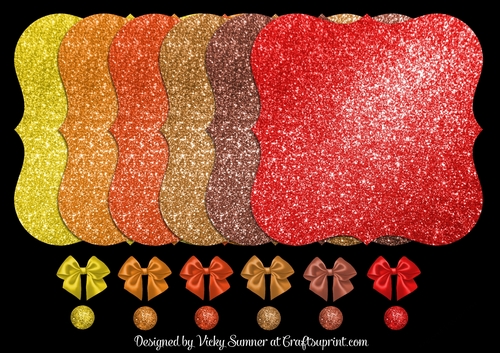 Autumn 2 Glitter Toppers and Embelishments