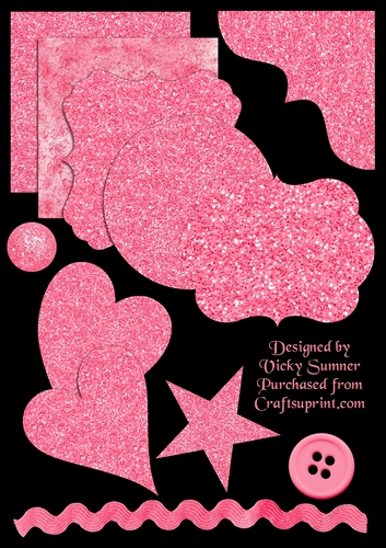 Bubblegum Pink Glitter and Emelishments