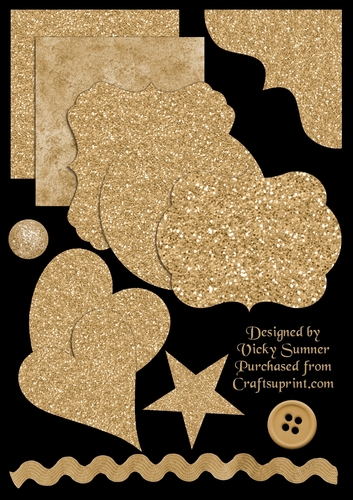 Gold Glitter and Emelishments