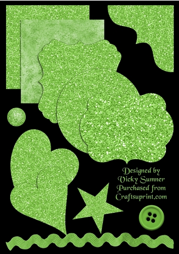 Apple Green Glitter and Emelishments