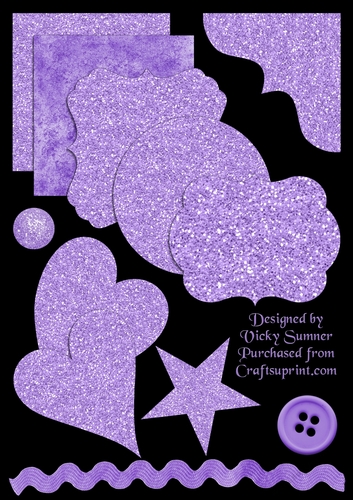 Purple Glitter and Emelishments