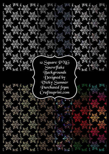 12 Coloured PNG Snowflake Backgrounds