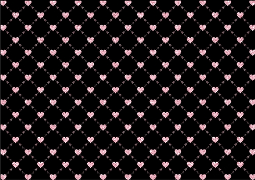 Pink & Black Glitter Hearts and Arrows Backing Paper