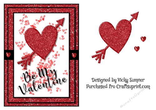 Glitter Glue Arrow Through The Heart Be My Valentine