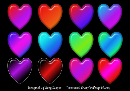 Dozen Gradient Hearts