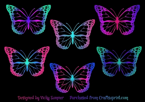 Bright Gradient Butterflies