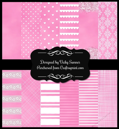 Pink Romance A4 Backing Papers set of 12