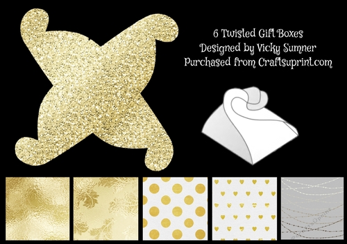 Gold Twisted Gift Boxes Set of 6