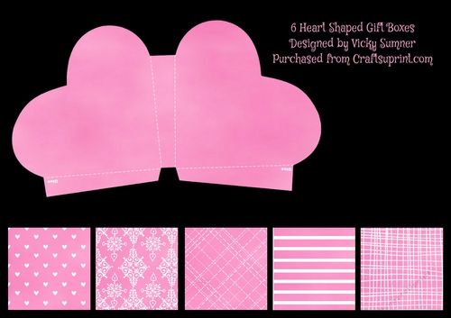 Pink Romance Heart Gift Box Set of 6