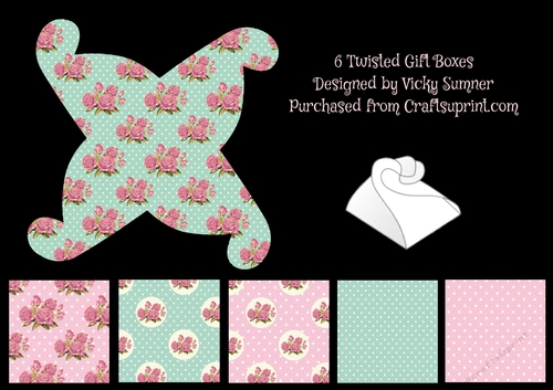 Shabby Rose Twisted Gift Box Set of 6