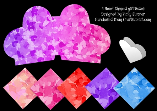Scattered Hearts Gift Box Set of 6