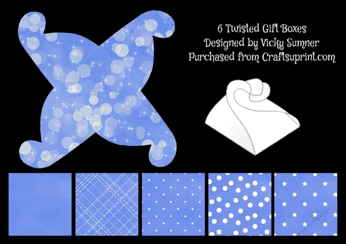 Blue Twisted Gift Boxes Set of 6