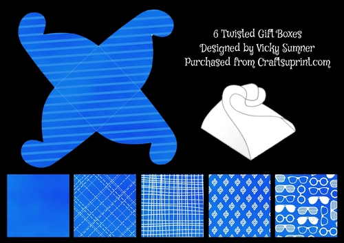Mid Blue Twisted Gift Boxes Set of 6