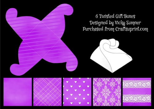 Purple Romance Twisted Gift Boxes Set of 6