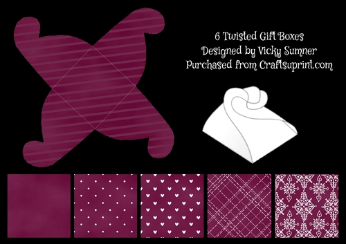 Wine Twisted Gift Boxes Set of 6