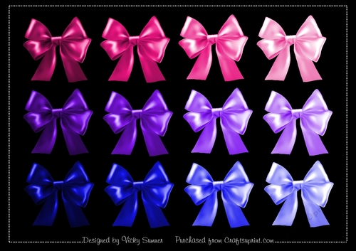 Satin Bows Set of 12