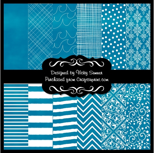 Turquiose A4 Backing Paper Set of 12
