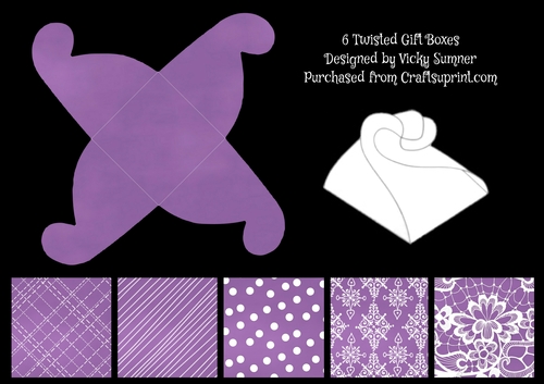 Mauve Twisted Gift Boxes Set of 6