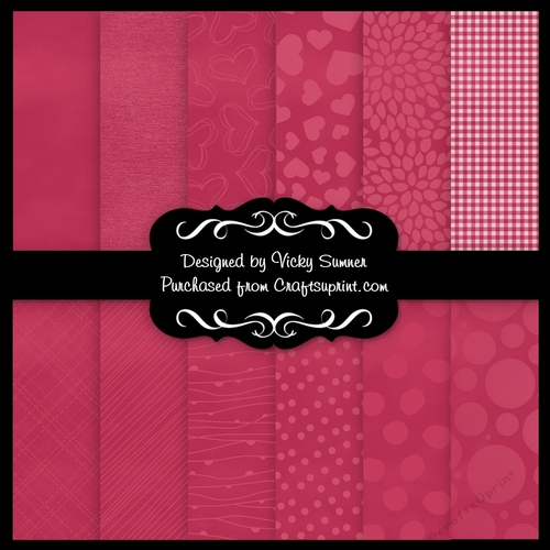 Raspberry Tone on Tone A4 Backing Paper Set of 12