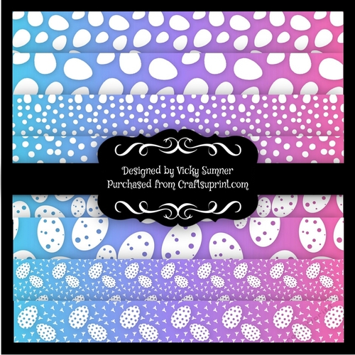 Pink~Blue Easter Egg A4 Backing Paper Set of 8
