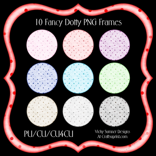 Dotty Fancy Frame Set of 10