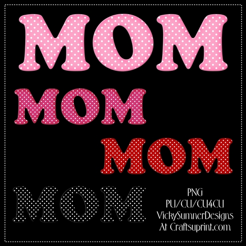 Polka Dot MOM Set of 4