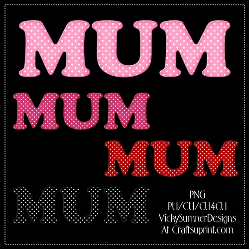 Polka Dot MUM Set of 4