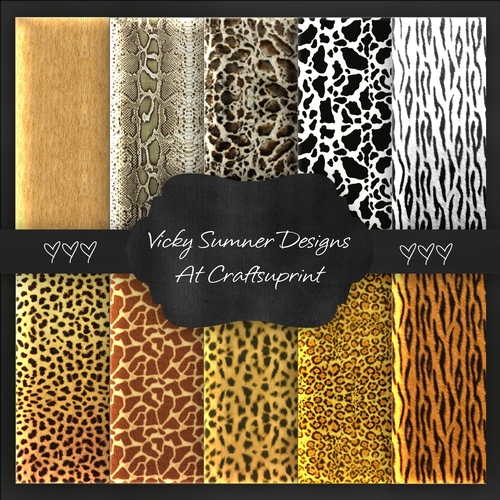 Animal Print A4 Backing Paper set of 10