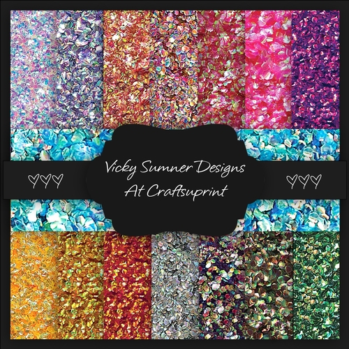 Mermaid Scales A4 Backing Paper set of 15