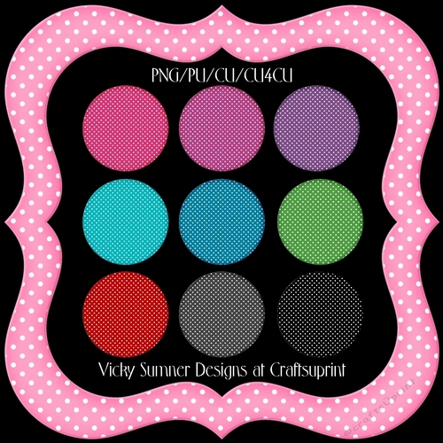 Polka Dot Chunky Fancy Frame set of 10