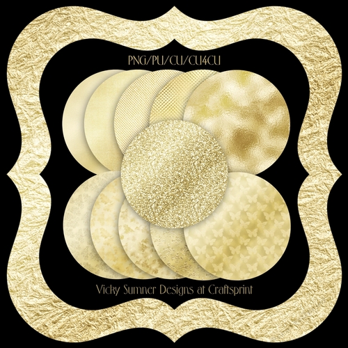 Gold Leaf Chunky Fancy Frames set of 12