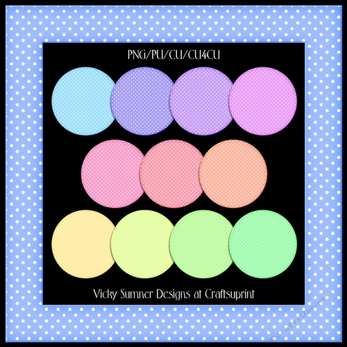 Pastel Polka Dot Chunky Square Frame set of 12